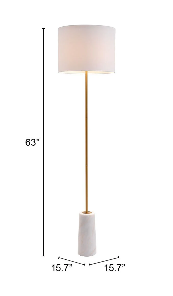 Titan Floor Lamp White & Brass - Image 3