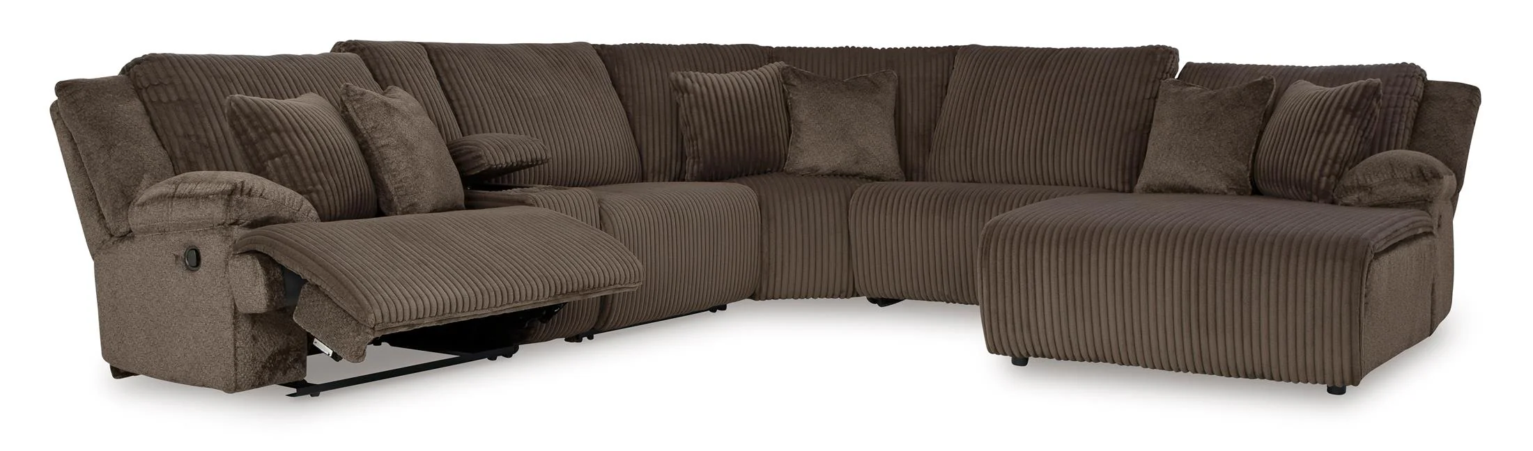 Top Tier Right-Facing 6-Piece Reclining Console Sectional with Chaise - Image 3