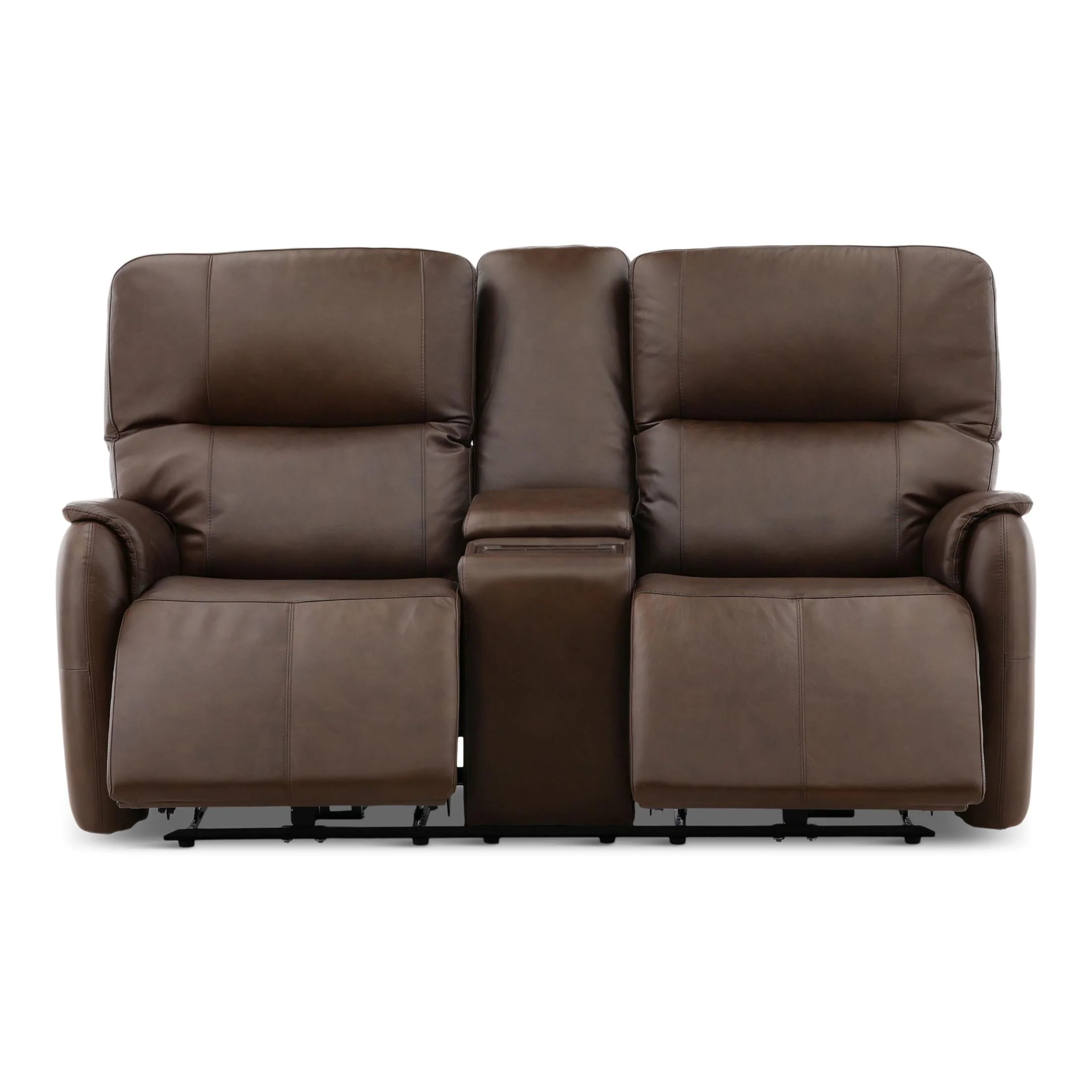 Flexsteel Walker Leather Power Reclining Console Loveseat - Image 3