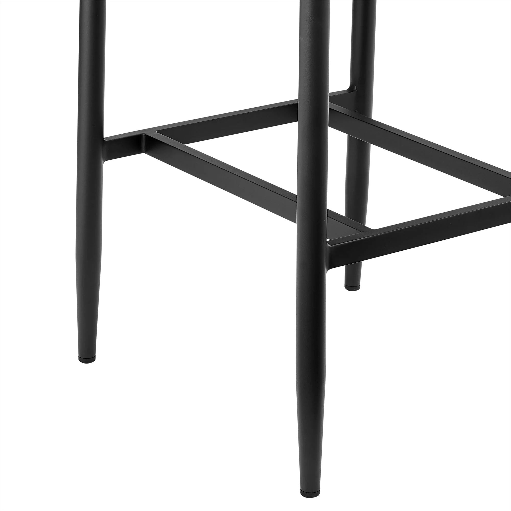 Wiglaf Outdoor Patio Bar Stool in Aluminum and Teak with Gray Cushions - Image 8