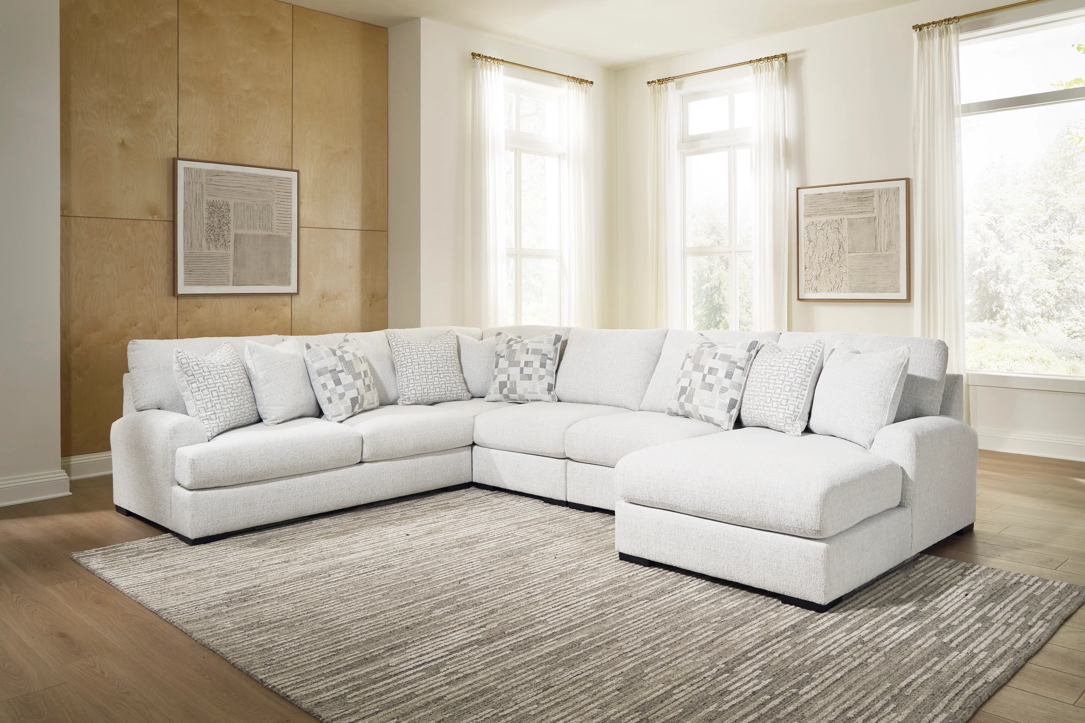 Ashley Wynncroft Manor 5-Piece Sectional with Chaise - Image 2